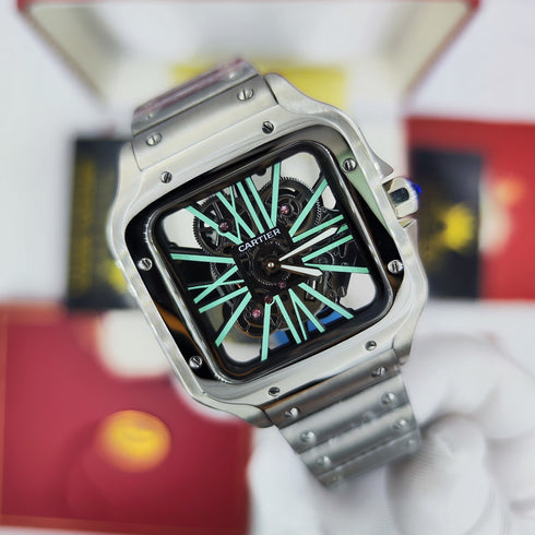 CA-Montre squelette Santos de Cartier