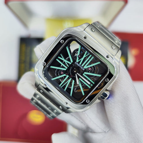CA-Montre squelette Santos de Cartier