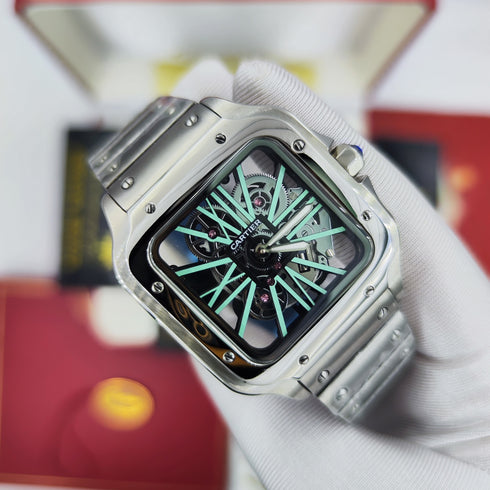 CA-Montre squelette Santos de Cartier