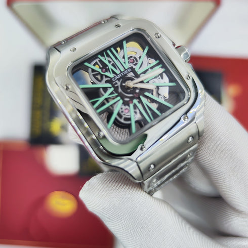 CA-Montre squelette Santos de Cartier