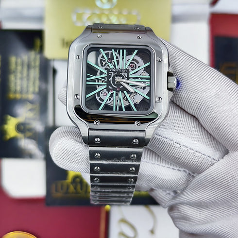 CA-Montre squelette Santos de Cartier