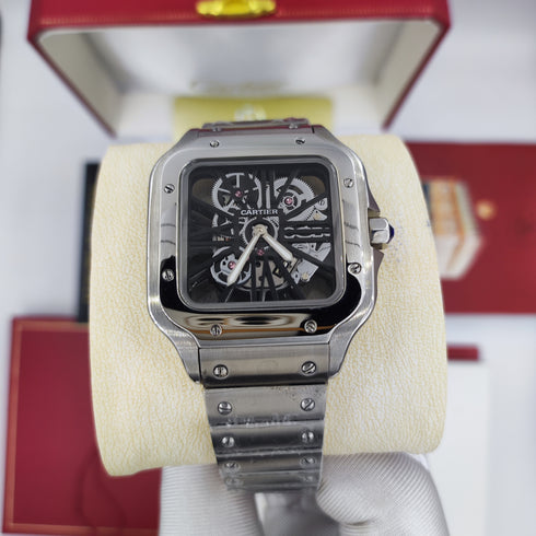 CA-Montre squelette Santos de Cartier