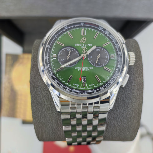 BR-Breitling Chronomat Argenté Vert
