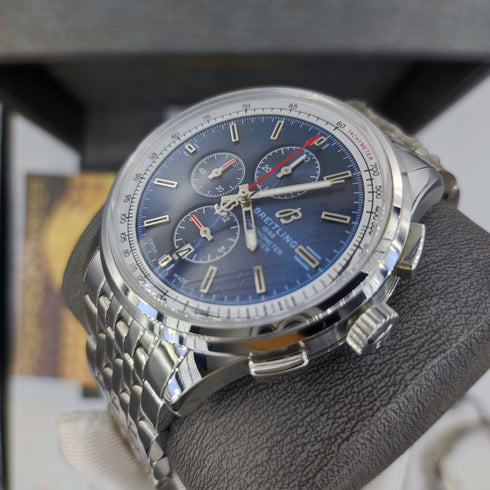 Br-Breitling Chronomat Argenté Bleu