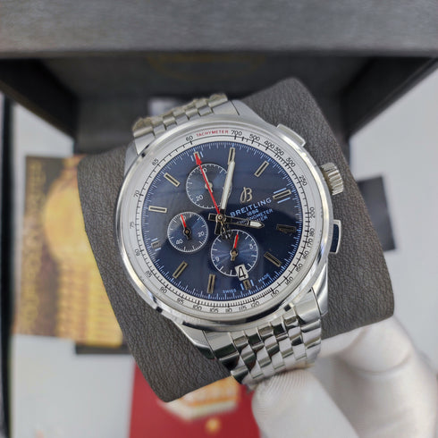 Br-Breitling Chronomat Argenté Bleu