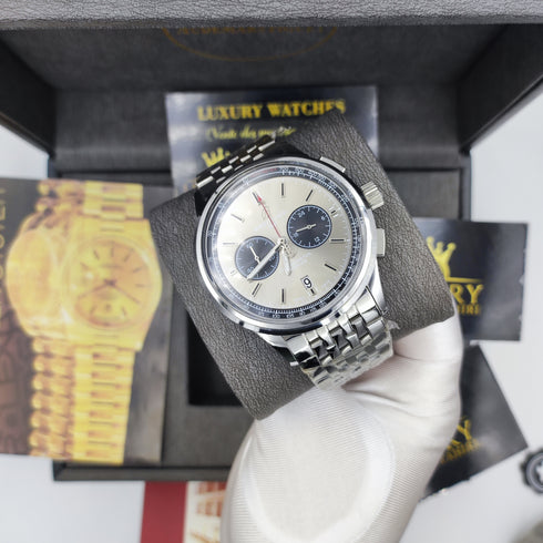 BR-Breitling Chronomat Argenté