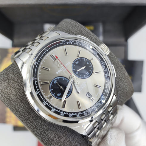 BR-Breitling Chronomat Argenté