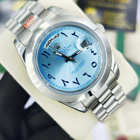 RX-Rolex day-date arabic blue mens