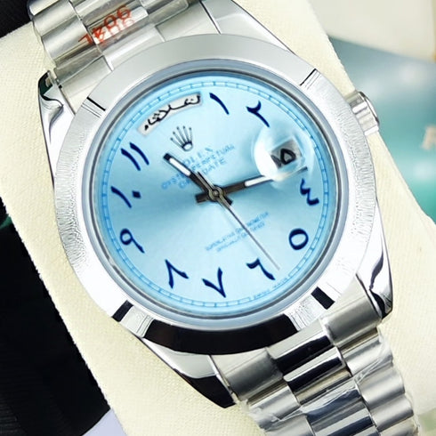 RX-Rolex day-date arabic blue mens