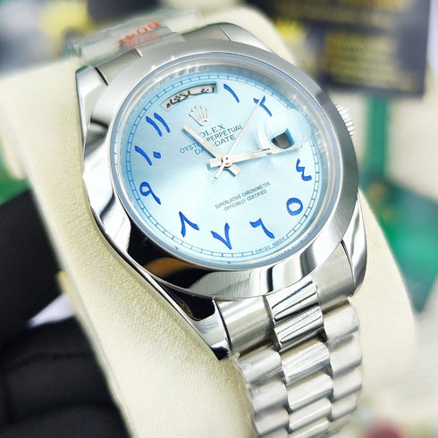 RX-Rolex day-date arabic blue mens