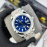 RX-Datejust 41mm Oystersteel and white Bright Blue Dial 126334-0002'