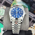 RX-Datejust 41mm Oystersteel and white Bright Blue Dial 126334-0002'