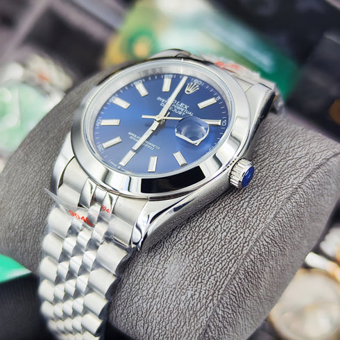 RX-Datejust 41mm Oystersteel and white Bright Blue Dial 126334-0002'