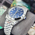 RX-Datejust 41mm Oystersteel and white Bright Blue Dial 126334-0002'