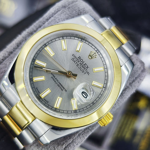 RX-Datejust Black Dial Gold & Steel 41mm