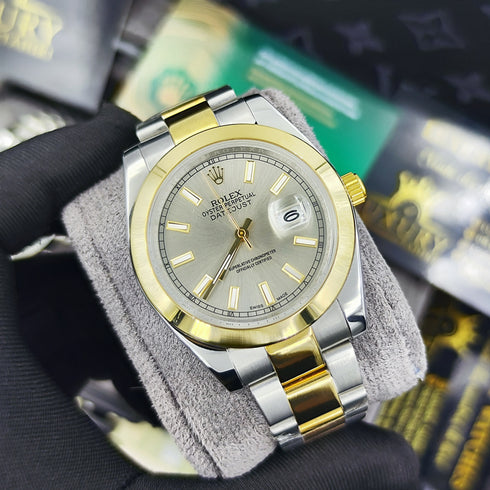 RX-Datejust Black Dial Gold & Steel 41mm