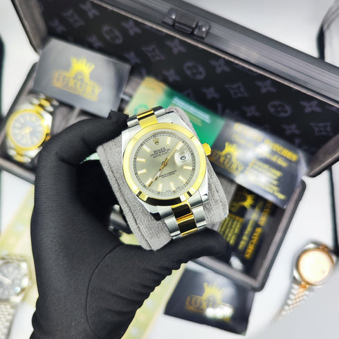 RX-Datejust Black Dial Gold & Steel 41mm