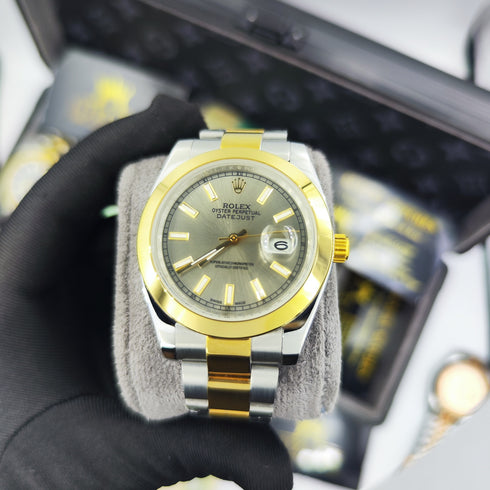 RX-Datejust Black Dial Gold & Steel 41mm